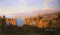 Ruines du théâtre romain de Taormina Sicile paysage luminisme William Stanley Haseltine